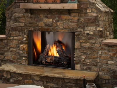 Courtyard VF outdoor fireplace